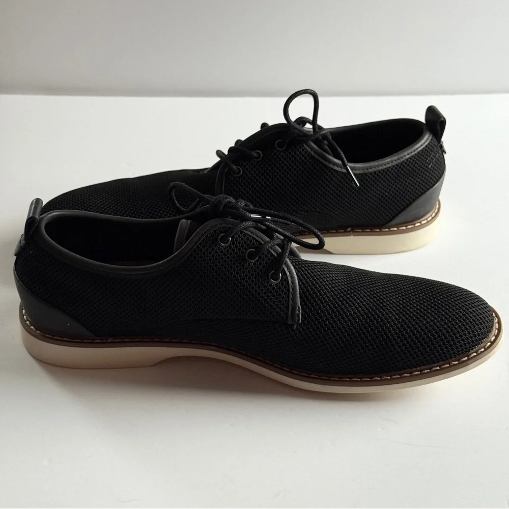J. Ferrar Black McKinley Mesh Fabric Lace Loafers Shoes Mens Size 8.5M